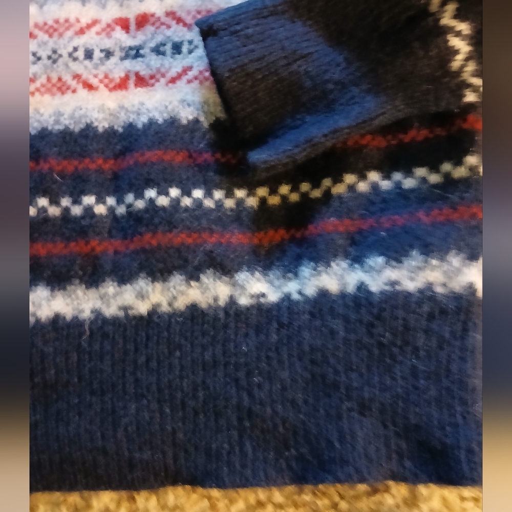 J.CREW 100% LAMBSWOOL Crewneck Fair Isle Sz L - Picture 4 of 9